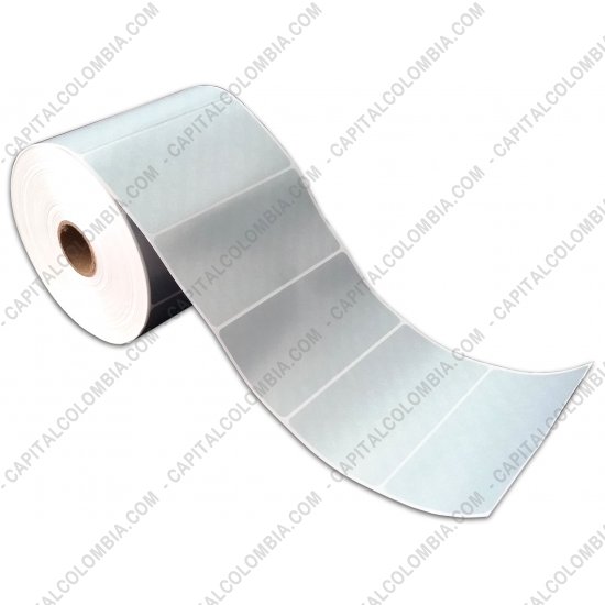 Rollos de etiquetas adhesivas y Nylon Textil, Marca: CapitalColombia - Rollo de etiquetas metalizadas de 1.000 r&oacute;tulos a una columna 10cms x 5cms (100x50mm)