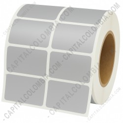 Ampliar foto de Rollo de etiquetas metalizadas de 2.500 rótulos a dos columnas 5cms x 2.5cms Core 3" (50x25mm)