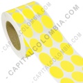 Ampliar foto de Rollo de etiquetas ovaladas color amarillo en papel de transferencia de 5.000 rótulos a tres columnas de 2.5cms x 4cms (25x40mm) Core 3"