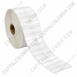 Ampliar foto de Rollos de etiquetas adhesivas y Nylon Textil, Marca: CapitalColombia - Rollo de etiquetas para joyería y ópticas en polipropileno blanco de 5.000 etiquetas a una columna 5.6cms x 1.3cms (56x13mm) Ampliar foto de Rollo de etiquetas para joyería y ópticas en polipropileno blanco de 5.000 etiquetas a una columna 5.6cms x 1.3cms (56x13mm)