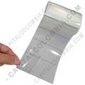Rollos de etiquetas adhesivas y Nylon Textil, Marca: CapitalColombia - Rollo de etiquetas transparentes de 1.000 etiquetas a una columna 10cms x 5cms (100x50mm) con marca negra