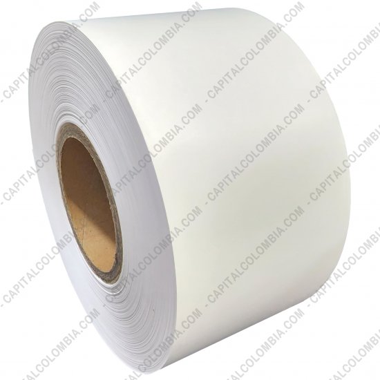 Rollos de etiquetas adhesivas y Nylon Textil, Marca: CapitalColombia - Rollo de Nylon de 100mm x 200mts para crear etiquetas de ropa