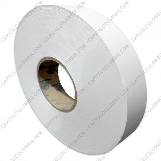 Rollos de etiquetas adhesivas y Nylon Textil, Marca: CapitalColombia - Rollo de Nylon de 40mm x 200mts para crear etiquetas de ropa