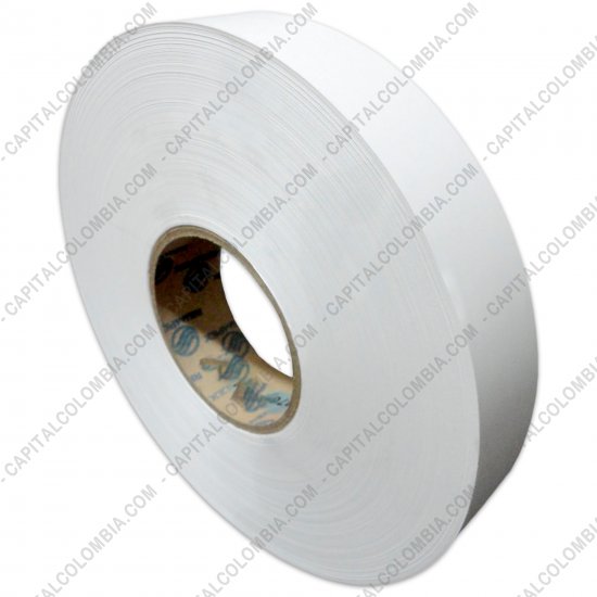 Rollos de etiquetas adhesivas y Nylon Textil, Marca: CapitalColombia - Rollo de Nylon Termofundible de 35mm x 200mts para etiquetar ropa
