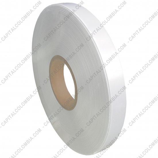 Rollos de etiquetas adhesivas y Nylon Textil, Marca: CapitalColombia - Rollo de Satín sencillo de 25mm x 200mts para crear etiquetas de ropa
