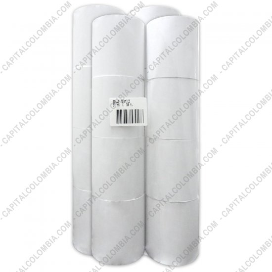 Rollos de papel para impresoras POS, Marca: CapitalColombia - Rollos de papel t&eacute;rmico de 57mm X 30mts X 16 unidades