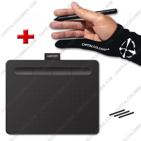 Tablas Digitalizadoras Wacom, Marca: Wacom - Combo Tabla Digitalizadora Wacom Intuos Small Black - Lápiz 4K - CTL4100 y Guante