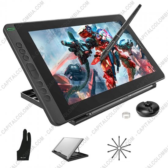 Tablas Digitalizadoras Wacom, Huion, Xp-Pen y otras, Marca: Huion - Display Digitalizador Huion Kamvas 13 Black con base, lápiz 8k y área activa de 29.37cm x 16.52cm