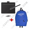 Combo Tabla Digitalizadora Wacom Intuos S Black - L&aacute;piz 4K - CTL4100 y Morral Azul - Marca Wacom