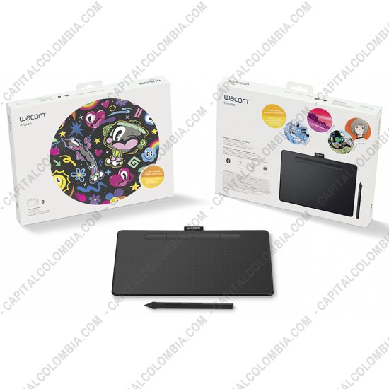 Tablas Digitalizadoras Wacom, Huion, Xp-Pen y otras, Marca: Wacom - Tabla Digitalizadora Wacom Intuos Comfort Plus Medium Pen Bluetooth Black - Lapiz 4K - inal&aacute;mbrica - CTL-6100WLK0