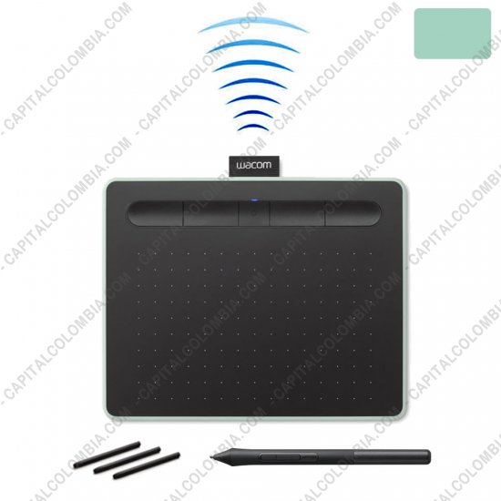 Tablas Digitalizadoras Wacom, Huion, Xp-Pen y otras, Marca: Wacom - Tabla Digitalizadora Wacom Intuos Comfort S Pen Bluetooth Verde Pistacho - Lapiz 4K - inalámbrica - CTL4100WLE0