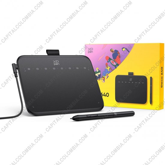 Tablas Digitalizadoras Wacom, Huion, Xp-Pen y otras, Marca: Xp-Pen - Combo Tabla Digitalizadora XP-Pen Deco 640 y Protector de área activa - IT640 con lápiz 16K y área activa de 16cm x 9cm