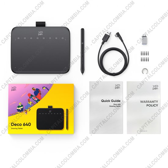 Tablas Digitalizadoras Wacom, Huion, Xp-Pen y otras, Marca: Xp-Pen - Combo Tabla Digitalizadora XP-Pen Deco 640 y Protector de área activa - IT640 con lápiz 16K y área activa de 16cm x 9cm