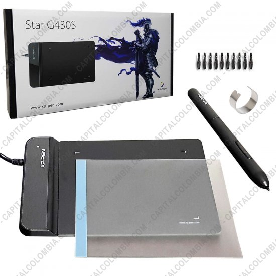 Tablas Digitalizadoras Wacom, Huion, Xp-Pen y otras, Marca: Xp-Pen - Combo Tabla Digitalizadora XP-Pen G430S con lápiz 8K y área activa de 10.16cm x 7.62cm + Protector de Área Activa