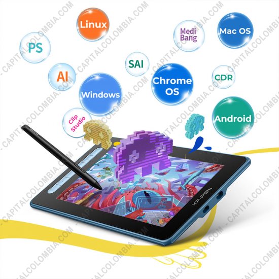 Tablas Digitalizadoras Wacom, Huion, Xp-Pen y otras, Marca: Xp-Pen - Display Digitalizador XP-Pen Artist 10 Negra Segunda Generaci&oacute;n con l&aacute;piz 8K con chip x3 y &aacute;rea activa de 22.45cm x 12.67cm