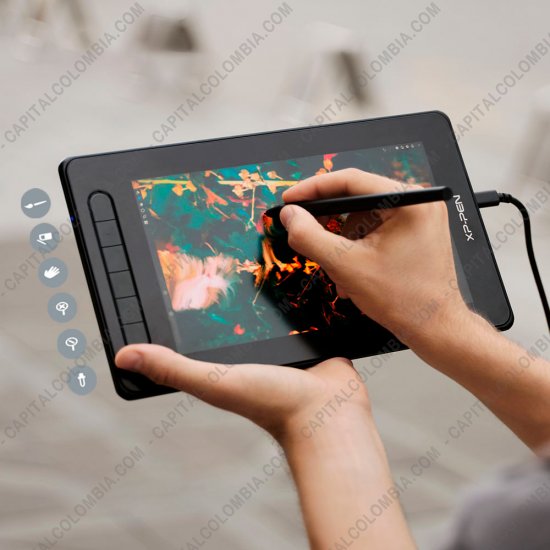 Tablas Digitalizadoras Wacom, Huion, Xp-Pen y otras, Marca: Xp-Pen - Display Digitalizador XP-Pen Artist 10 Negra Segunda Generaci&oacute;n con l&aacute;piz 8K con chip x3 y &aacute;rea activa de 22.45cm x 12.67cm