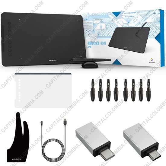 Tablas Digitalizadoras Wacom, Huion, Xp-Pen y otras, Marca: Xp-Pen - Tabla Digitalizadora XP-Pen Deco 01 v2 color negro con lápiz 8K y área activa de 25.4cm x 15.87cm