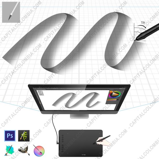 Tablas Digitalizadoras Wacom, Huion, Xp-Pen y otras, Marca: Xp-Pen - Tabla Digitalizadora XP-Pen Deco 01 v2 color negro con lápiz 8K y área activa de 25.4cm x 15.87cm