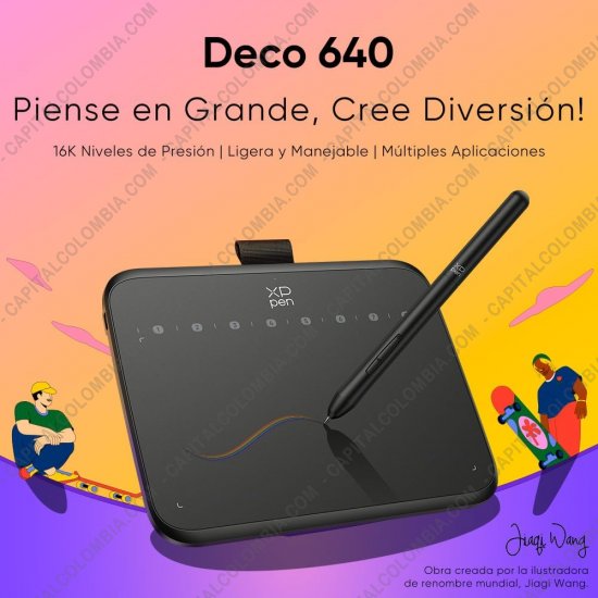 Tablas Digitalizadoras Wacom, Huion, Xp-Pen y otras, Marca: Xp-Pen - Tabla Digitalizadora XP-Pen Deco 640 - IT640 con lápiz 16K y área activa de 16cm x 9cm