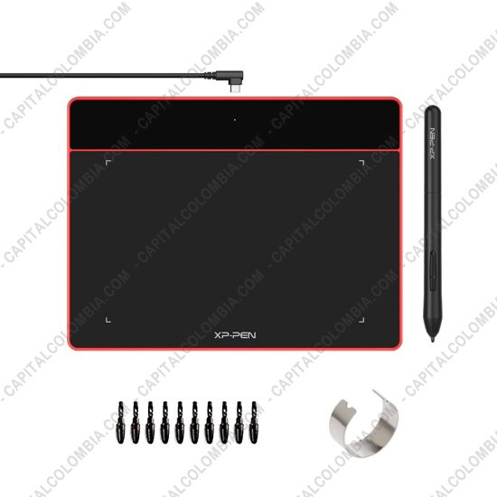 Tablas Digitalizadoras Wacom, Huion, Xp-Pen y otras, Marca: Xp-Pen - Tabla Digitalizadora XP-Pen Deco Fun S Roja con lápiz 8K y área activa de 16cm x 10.16cm