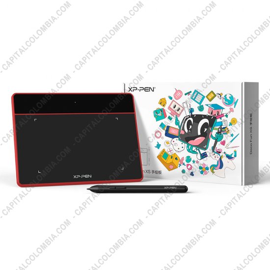 Tablas Digitalizadoras Wacom, Huion, Xp-Pen y otras, Marca: Xp-Pen - Tabla Digitalizadora XP-Pen Deco Fun XS Roja con lápiz 8K y área activa de 12.19cm x 7.62cm