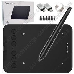 Ampliar foto de Tabla Digitalizadora XP-Pen Deco Mini4 con lápiz 8K - área activa de 10.16cm x 7.62cms - Reemplazará G430S
