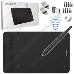 Ampliar foto de Tabla Digitalizadora XP-Pen Deco Mini7W Inalámbrica con lápiz 8K - área activa de 17.78cm x 11.11cm