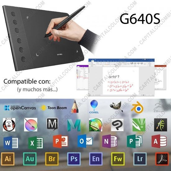 Tablas Digitalizadoras Wacom, Huion, Xp-Pen y otras, Marca: Xp-Pen - Tabla Digitalizadora XP-Pen G640S con l&aacute;piz 8K y &aacute;rea activa de 16.38cm x 10.16cm