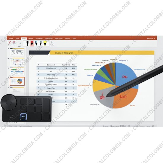 Tablas Digitalizadoras Wacom, Huion, Xp-Pen y otras, Marca: Xp-Pen - Teclado de acceso rápido con dial inalámbrico para tabletas y displays digitalizadores - ACK05