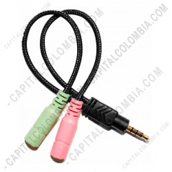 Cable Convertidor Adaptador de Audio y Micr fono de 3.5mm a un