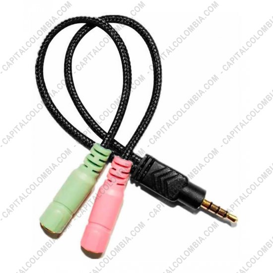 Teclados y Mouse para Gamers, Oficina y Hogar, Webcams y Diademas, Marca: Generico - Cable Convertidor Adaptador de Audio y Micr&oacute;fono de 3.5mm a un puerto 3.5mm de cuatro polos - Compatible con Xbox y Ps4 