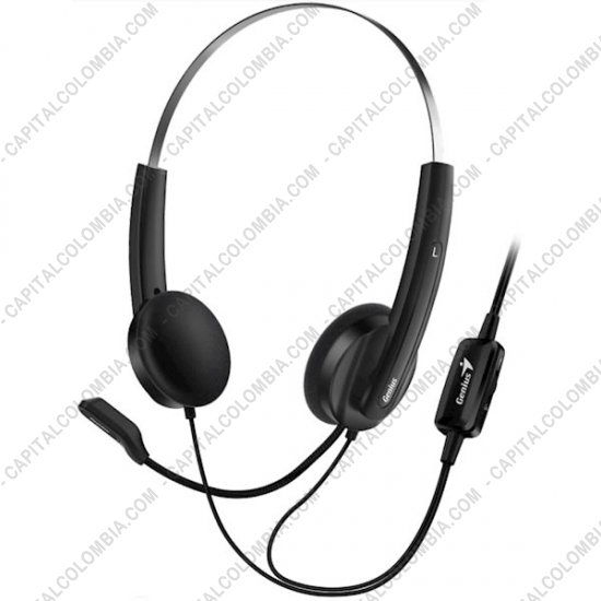 Teclados y Mouse para Gamers, Oficina y Hogar, Webcams y Diademas, Marca: Genius - Diadema con micr&oacute;fono Genius HS-220U color negro y conexi&oacute;n USB