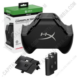 Ampliar foto de Cargador para dos controles de Xbox HyperX ChargePlay Duo, incluye dos bater&iacute;as recargables - HX-CPDUX-C