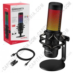 Ampliar foto de Micr&oacute;fono para creadores de contenido RGB, streamers y gamers HyperX Quadcast S - HMIQ1S-XX-RG/G