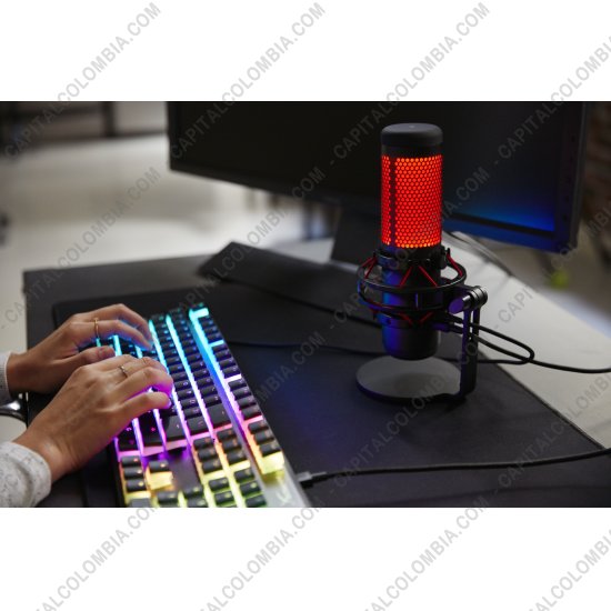 Teclados y Mouse para Gamers, Oficina y Hogar, Webcams y Diademas, Marca: HyperX - Micr&oacute;fono para creadores de contenido, streamers y gamers HyperX Quadcast - HX-MICQC-BK
