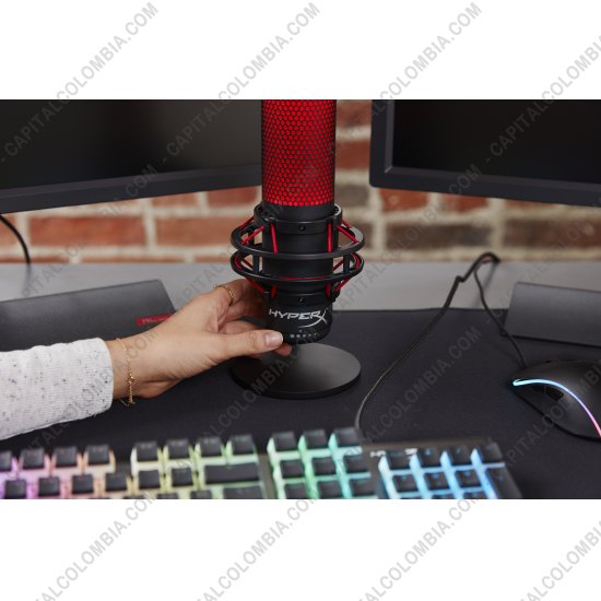 Teclados y Mouse para Gamers, Oficina y Hogar, Webcams y Diademas, Marca: HyperX - Micr&oacute;fono para creadores de contenido, streamers y gamers HyperX Quadcast - HX-MICQC-BK