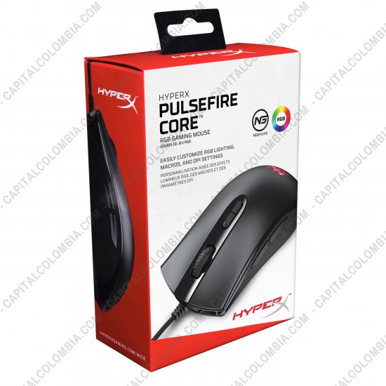 Teclados y Mouse para Gamers, Oficina y Hogar, Webcams y Diademas, Marca: HyperX - Mouse Gamer marca Hyperx - Pulsefire Core - Rgb - 7 Botones - 6200 DPI - HX-MC004B