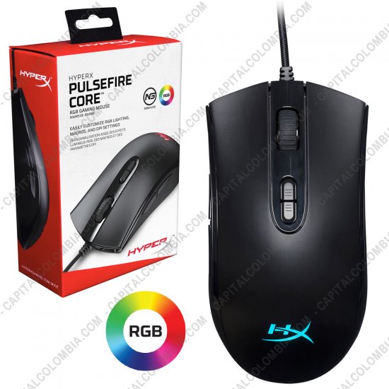 Teclados y Mouse para Gamers, Oficina y Hogar, Webcams y Diademas, Marca: HyperX - Mouse Gamer marca Hyperx - Pulsefire Core - Rgb - 7 Botones - 6200 DPI - HX-MC004B