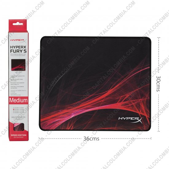 Teclados y Mouse para Gamers, Oficina y Hogar, Webcams y Diademas, Marca: HyperX - PadMouse Profesional para videojuegos HyperX FURY S - Speed Edition Medium - 36cms x 30cms