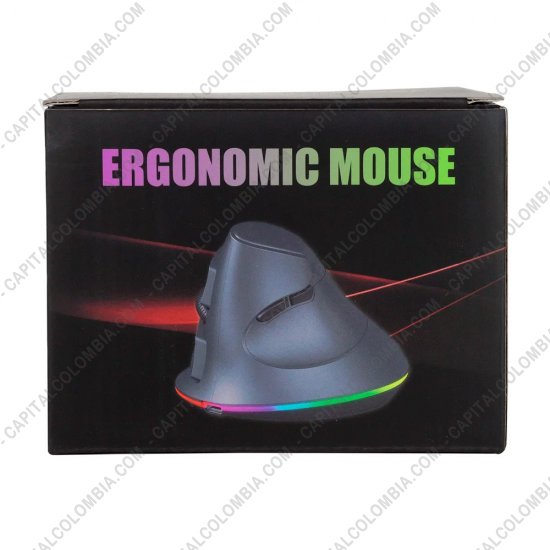 Teclados y Mouse para Gamers, Oficina y Hogar, Webcams y Diademas, Marca: Jaltech - Mouse ergon&oacute;mico vertical Bluetooth+2.4g RGB recargable - 11DWX