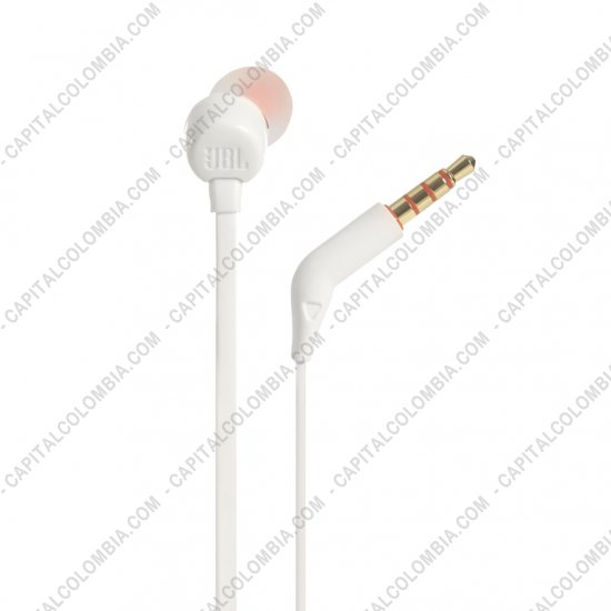 Teclados y Mouse para Gamers, Oficina y Hogar, Webcams y Diademas, Marca: JBL - Auriculares Audifonos JBL T110 color Blanco Pure Bass Manos Libres 