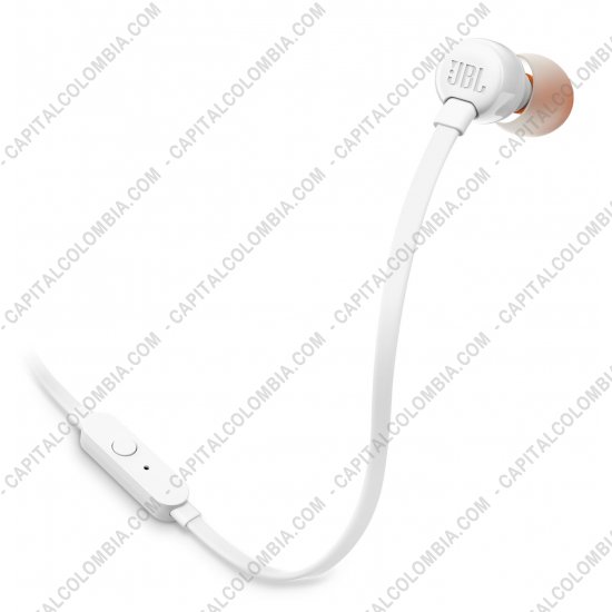 Teclados y Mouse para Gamers, Oficina y Hogar, Webcams y Diademas, Marca: JBL - Auriculares Audifonos JBL T110 color Blanco Pure Bass Manos Libres 