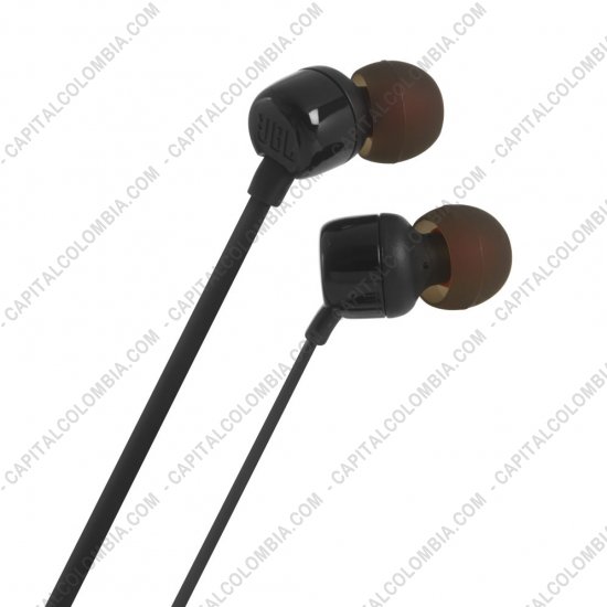 Teclados y Mouse para Gamers, Oficina y Hogar, Webcams y Diademas, Marca: JBL - Auriculares Audifonos JBL T110 color Negro Pure Bass Manos Libres 