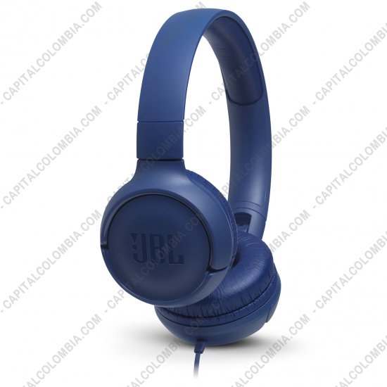 Teclados y Mouse para Gamers, Oficina y Hogar, Webcams y Diademas, Marca: JBL - Diadema con micr&oacute;fono color Azul de marca JBL con cable conector 3.5mm TUNE500