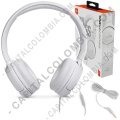 Diadema con micrófono color Blanco de marca JBL con cable conector 3.5mm TUNE500
