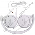 Diadema con micrófono color Blanco de marca JBL con cable conector 3.5mm TUNE500