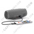 Parlante de marca JBL Charge 4 conexi&oacute;n Bluetooth Color Gris Sumergible IPX7 - PowerBank - JBLCHARGE4BLKAM
