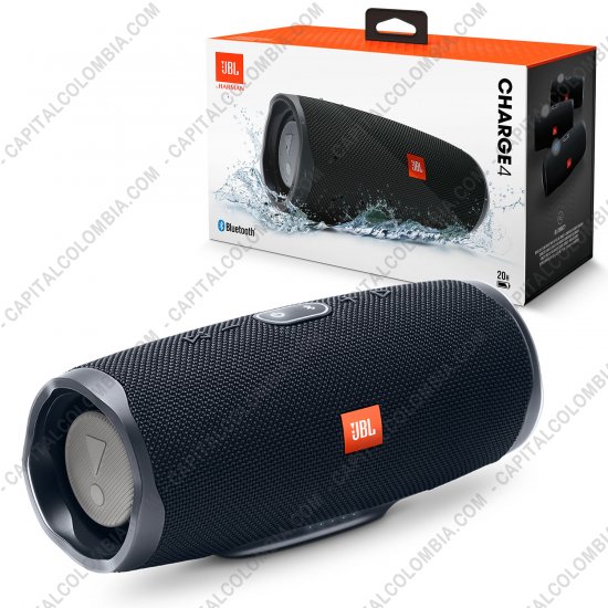 Teclados y Mouse para Gamers, Oficina y Hogar, Webcams y Diademas, Marca: JBL - Parlante de marca JBL Charge 4 conexi&oacute;n Bluetooth Color Negro Sumergible IPX7 - PowerBank - JBLCHARGE4BLKAM