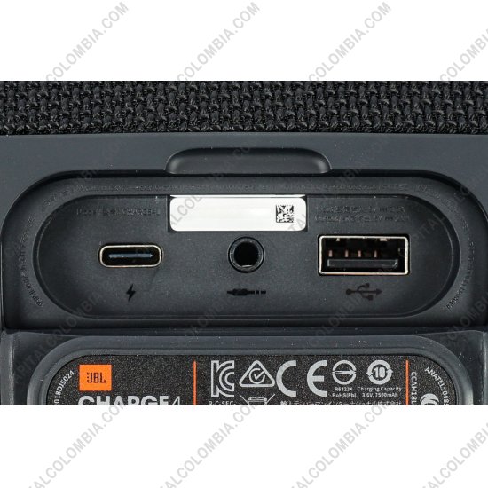 Teclados y Mouse para Gamers, Oficina y Hogar, Webcams y Diademas, Marca: JBL - Parlante de marca JBL Charge 4 conexi&oacute;n Bluetooth Color Negro Sumergible IPX7 - PowerBank - JBLCHARGE4BLKAM