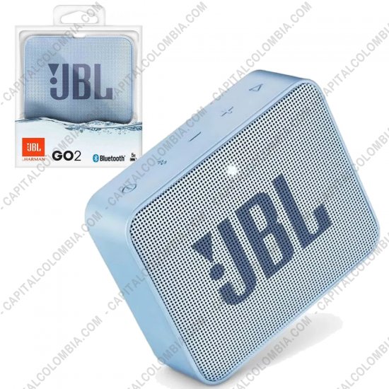 Teclados y Mouse para Gamers, Oficina y Hogar, Webcams y Diademas, Marca: JBL - Parlante de marca JBL Go 2 Portable conexi&oacute;n Bluetooth IPX7 Color Cyan - Sumergible